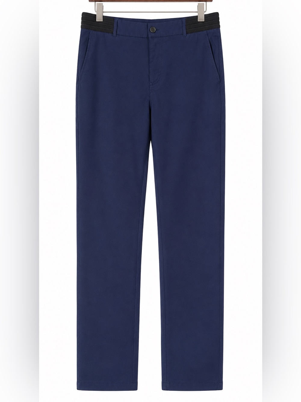 Men's Navy Straight-Leg Stretchy Pants